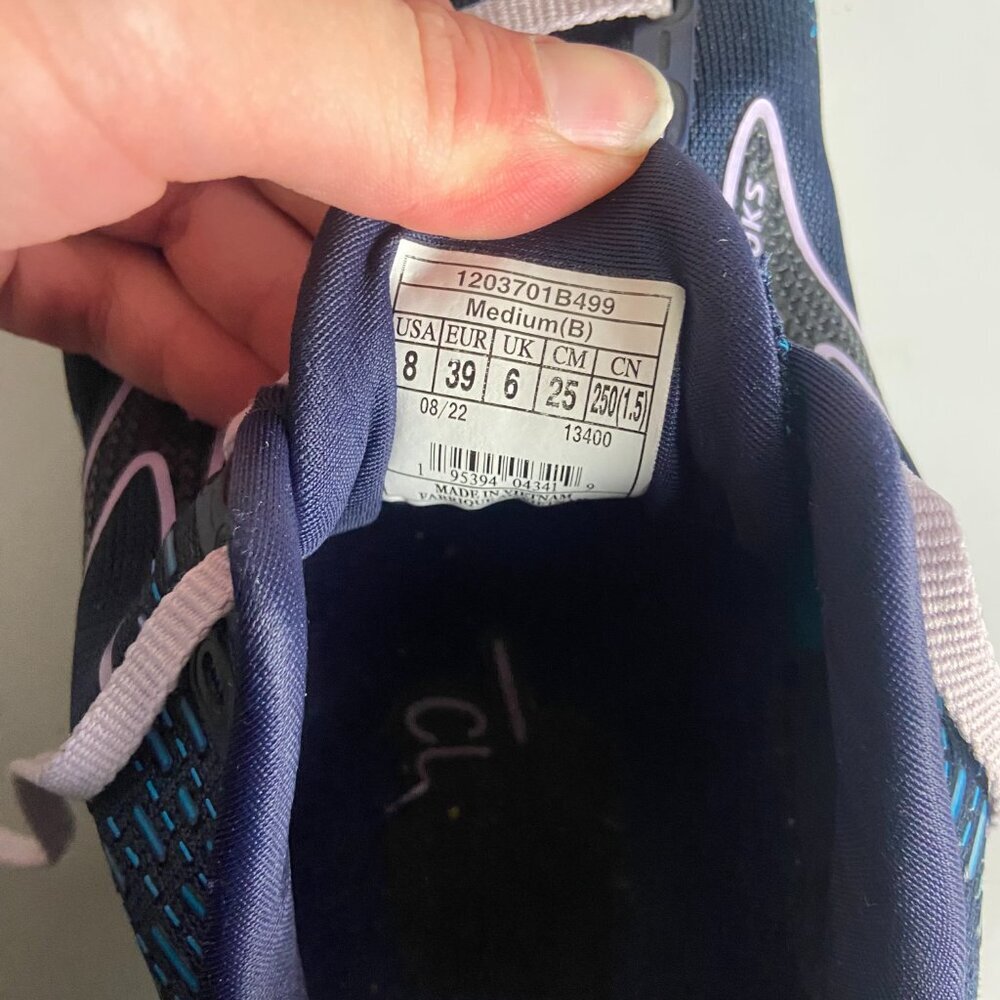 Brooks Women's Size 8 Glycerin GTS 20 Running Shoes Navy Blue Lilac Gym Active - Picture 3 of 6